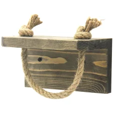 Mensola Marrone Naturale un Ripiano in Legno di Abete, Fatto a Mano 17x10x10h cm, Portata Ripiani 7 - Gattico