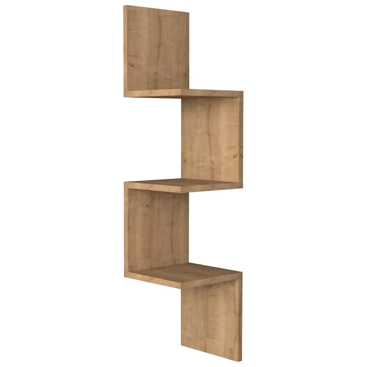 Mensola Marrone Rovere 3 Ripiani Sfumatura Colore Struttura Rovere 105x25x25h cm, - Budoni
