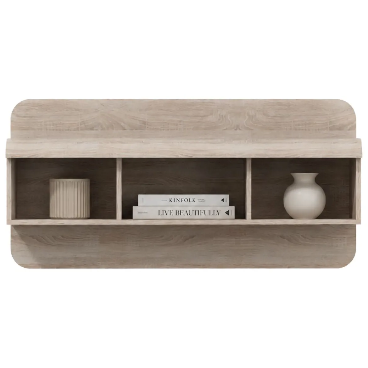 Mensola Marrone Rovere 4 Ripiani Sfumatura Colore Struttura Rovere 64x15x35h cm, - Cortale