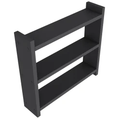 Mensola Nero Antracite 3 Ripiani Sfumatura Colore Struttura Antracite 105x25x25h cm, - Budoni