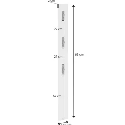 Mensola porta abiti 15x170h cm 3 posti grigio e antracite - Ascrea