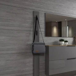 Mensola porta abiti 15x170h cm 3 posti grigio e antracite - Ascrea