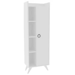 Mobile Colonna Bianco 5 Ripiani 2 Ante 40x40x199h cm, 6 Vani - Dumenza
