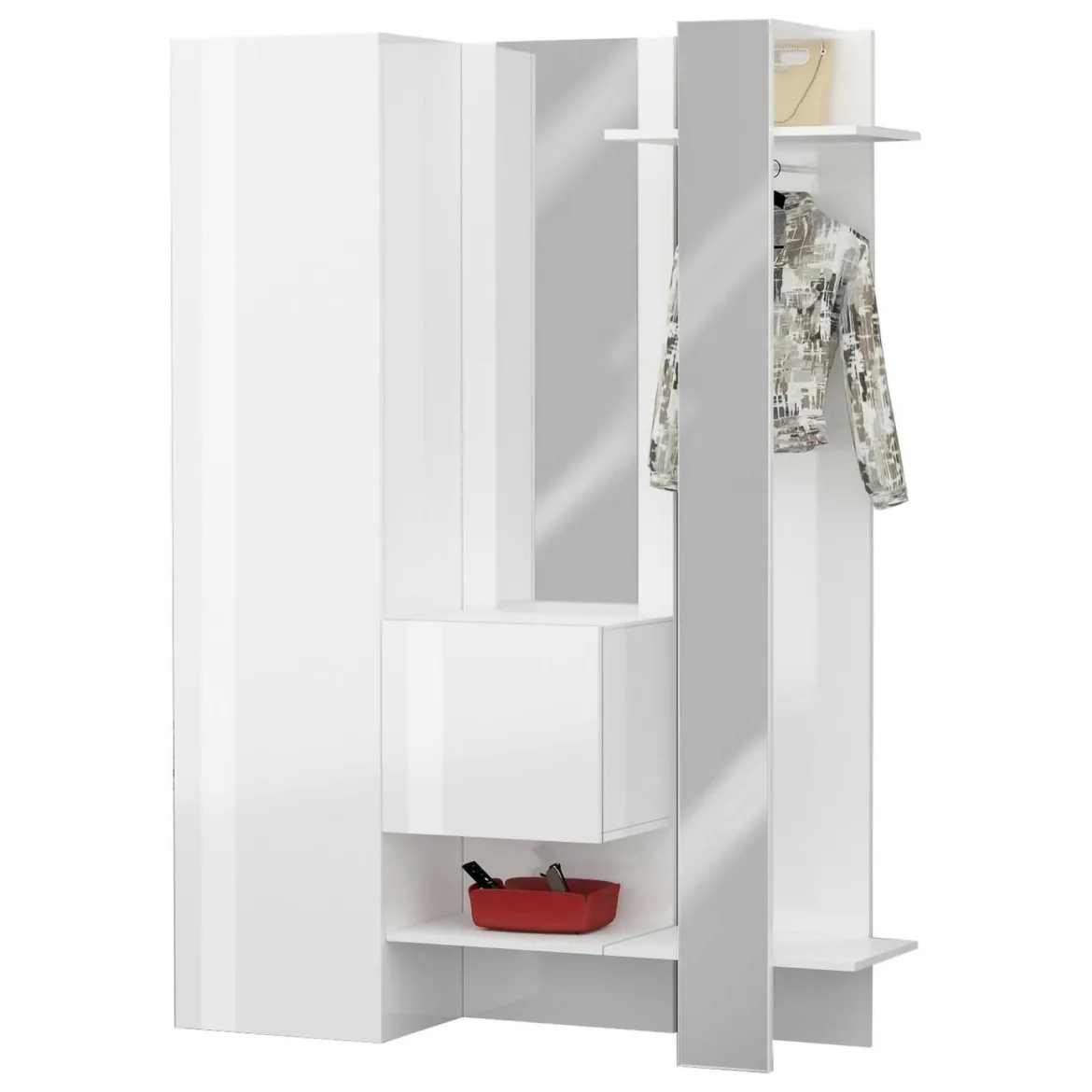 Mobile da ingresso da parete 2 ante bianco 140x190h cm - Arabelle