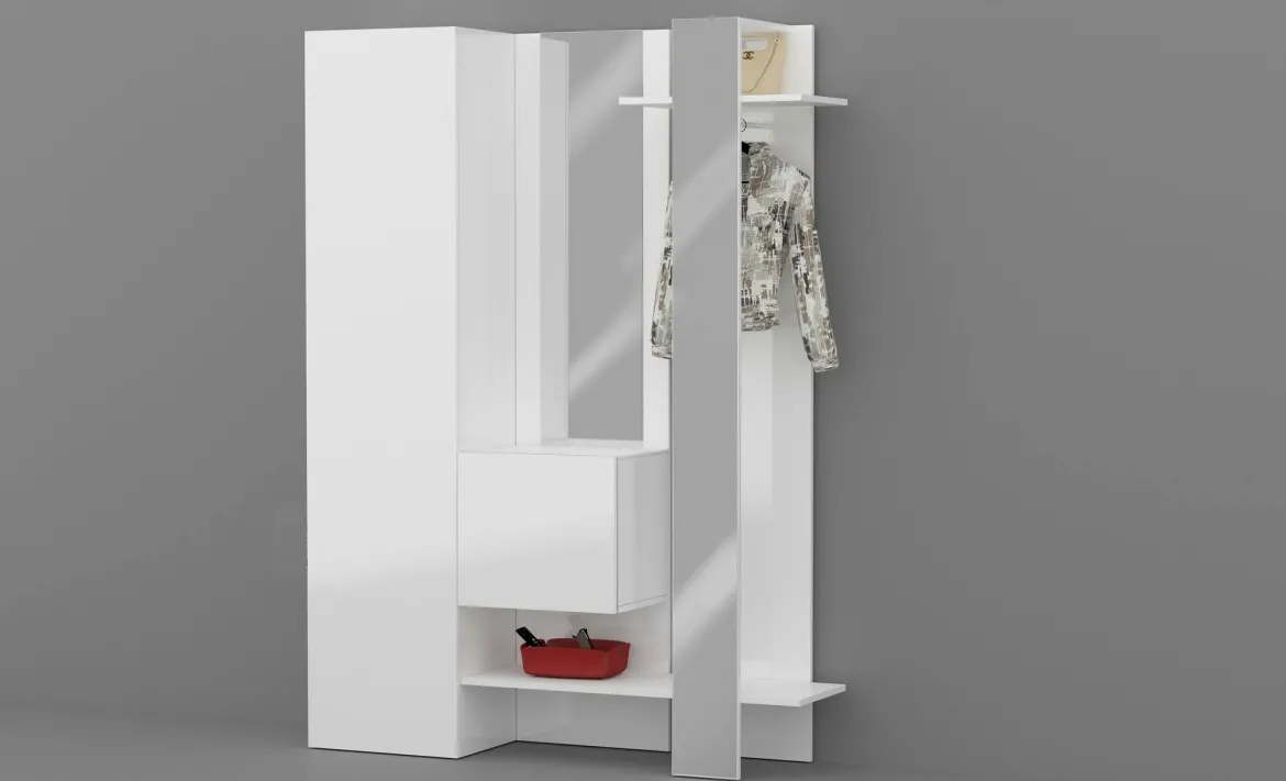 Mobile da ingresso da parete 2 ante bianco 140x190h cm - Arabelle