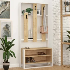 Mobile da ingresso da parete bianco lucido 40x186h cm - Anisinabe