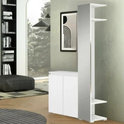 Mobile da ingresso Fornace, 35x37h195 cm, Bianco