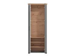Mobile da Ingresso Grigio Marrone Rovere un Cassetto 2 Ripiani 60.5x41x105h cm, Un'anta - Rogeno