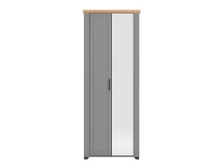 Mobile da Ingresso Grigio Marrone Rovere un Cassetto 2 Ripiani 60.5x41x105h cm, Un'anta - Rogeno