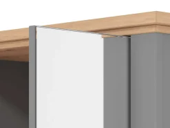 Mobile da Ingresso Grigio Marrone Rovere un Cassetto 2 Ripiani 60.5x41x105h cm, Un'anta - Rogeno