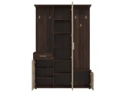 Mobile da Ingresso Marrone Rovere Marrone Rovere Specchio Incluso 2 Ripiani 105x30x85h cm, Modulabile - Gazzuolo