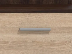 Mobile da Ingresso Marrone Rovere Marrone Rovere Specchio Incluso 2 Ripiani 105x30x85h cm, Modulabile - Gazzuolo