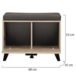 Mobile da Ingresso Marrone Rovere Nodi Beige 6 Paia 7 Ripiani 74x33x183h cm, Appendiabiti - Formigaro