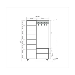 Mobile da ingresso quercia 90x194h cm - Savina