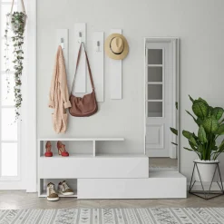 Mobile ingresso da parete 3 ante bianco 170x190h cm - Barengo