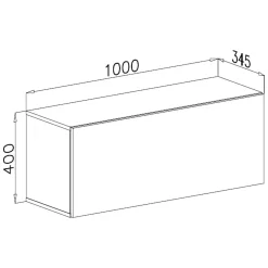 Mobile Pensile Beige Modulabile un Ripiano 100x40h cm, Un'anta - Pimonte