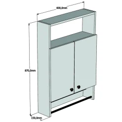 Mobile Pensile Marrone Noce 2 Ripiani Apertura Battente 60x87h cm, 2 Ante - Tanagro
