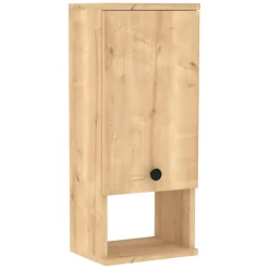 Mobile Pensile Marrone Rovere 2 Ripiani Un'anta 30x71h cm, 3 Vani - Tarano