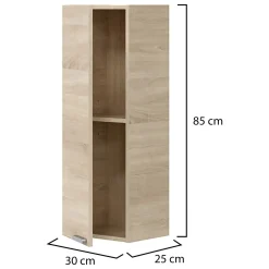 Mobile Pensile Marrone Rovere Trasparente Specchio Incluso un Ripiano 60x70h cm, 2 Ante - Vigano