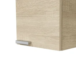 Mobile Pensile Marrone Rovere Trasparente Specchio Incluso un Ripiano 60x70h cm, 2 Ante - Vigano