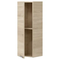 Mobile Pensile Marrone Rovere Trasparente Specchio Incluso un Ripiano 60x70h cm, 2 Ante - Vigano