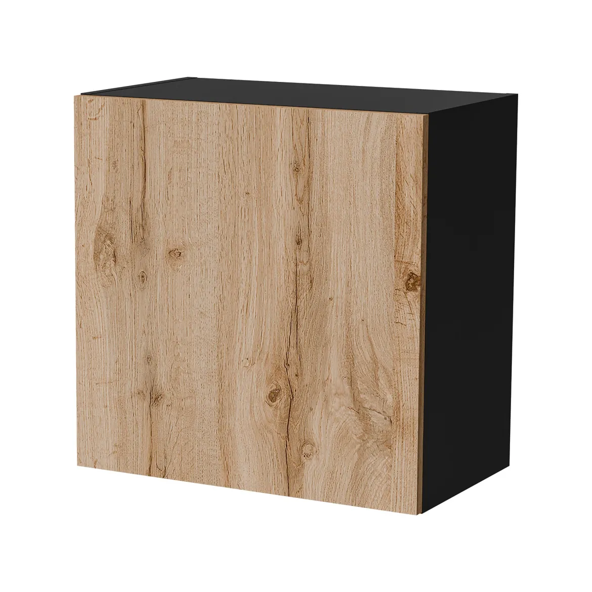 Mobile Pensile Nero Antracite un Ripiano Modulabile 49.9x50h cm, Apertura Push Pull - Fonteno