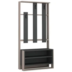 Mobile per ingresso da parete beige e antracite 90x180h cm - Toraji
