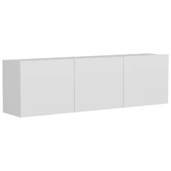 Mobile Porta tv Bianco 3 Ante 3 Vani 150x32x30h cm, Apertura a Ribalta - Saonara