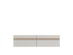 Mobile Porta tv Bianco Crema Marrone Rovere un Ripiano 4 Ante 156x40x44h cm, con Piedini - Erbez