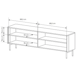 Mobile Porta tv Marrone Noce Nero 3 Ripiani 4 Ante 181x39x62h cm, con led - Kalerora