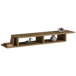 Mobile Porta tv Marrone Rovere 2 Vani Peso Supportato 40 kg 120x30x18h cm, Installazione Sospeso - Ivrea