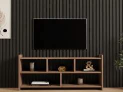 Mobile Porta tv Marrone Rovere 5 Ripiani 5 Vani 118x28x55h cm, Peso Supportato 40 kg - Loreglia