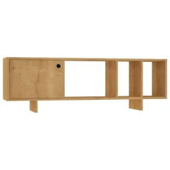 Mobile Porta tv Marrone Rovere Grigio Nero 3 Ripiani Un'anta 137.5x40x57.5h cm, 4 Vani - Platania