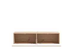 Mobile Porta tv Marrone Rovere Nodi un Ripiano 2 Ante 128x41.5x32h cm, Anta Effetto Rigato - Colico