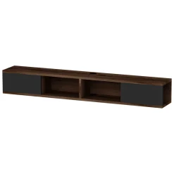 Mobile Porta tv Nero Antracite Marrone Noce 2 Ante Peso Supportato 40 kg 140x22x20h cm, Installazione Sospeso - Ispica