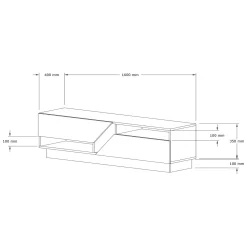 Mobile Porta tv Nero Antracite Marrone Rovere 2 Ripiani 2 Ante 160x40x45h cm, 5 Vani - Spilinga