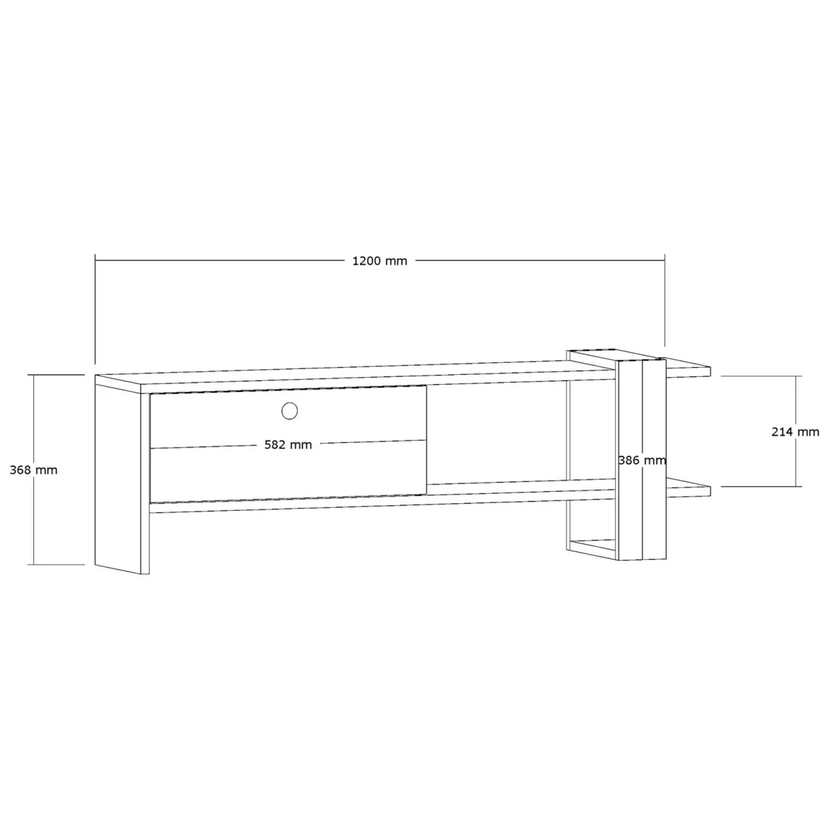 Mobile Porta tv Nero Antracite Marrone Rovere un Ripiano 2 Ante 160x30x37h cm, 4 Vani - Tribano