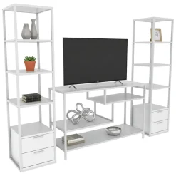 Mobile salotto modulabile 276cm ardesia e grigio scuro - Anacamptis