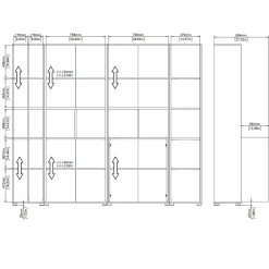 Mobile salotto multifunzione 240cm rovere e bianco - Litvjak