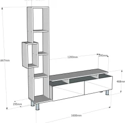 Mobile soggiorno classico 320cm antracite e acero - Acuto