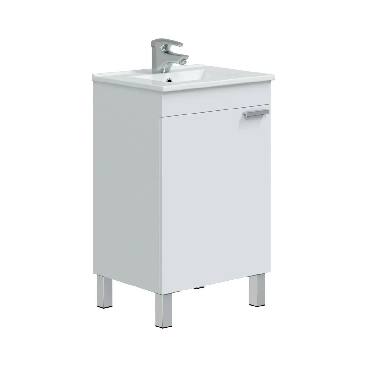 Mobile sottolavabo 1 anta 50x38x80h cm bianco lucido - Iselle