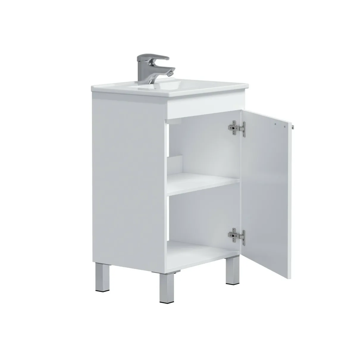 Mobile sottolavabo 1 anta 50x38x80h cm bianco lucido - Iselle