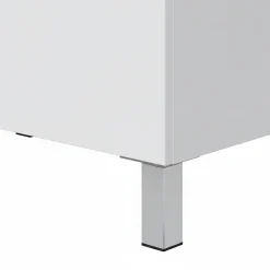 Mobile Sottolavabo Bianco Lucido 2 Ante Apertura Battente 50x39x80h cm, Piedini Alluminio - Tuglie