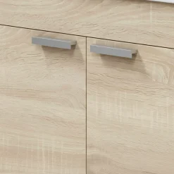 Mobile Sottolavabo Marrone Rovere 2 Ante Apertura Battente 70x45x80h cm, Piedini Alluminio - Cariati