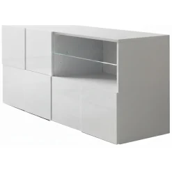 Mobile TV bianco lucido 122x43x57h cm in legno - Ward
