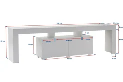 Mobile TV nero 180x31x50h cm 2 ante - Andarna