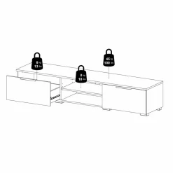 Mobile TV nero 172x39x33h cm in legno - Ammiro