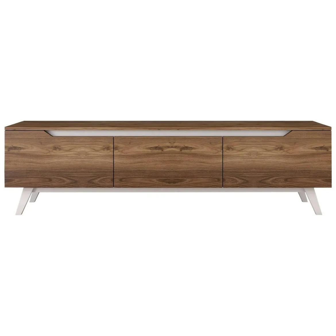 Mobile TV noce e bianco 180x35x48h cm 3 ante - Apatite