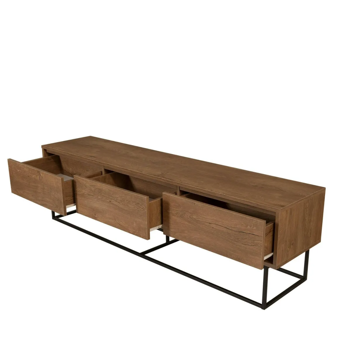 Mobile TV noce e nero 180x40x50h cm in legno - Iginia