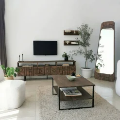 Mobile TV noce 170x30x40h cm 3 ante - Barete